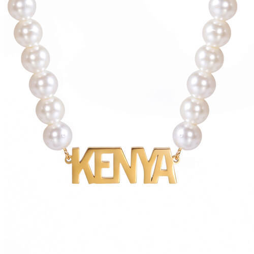 custom nameplate pearl word necklace wholesale manufacturer custom name plate pendant distributor quality